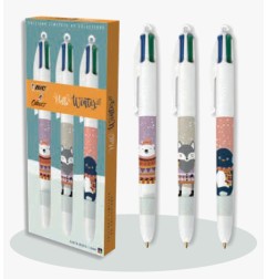 1 - BIRO BIC 4 COLOURS HELLO WINTER Set da 3pz  518211