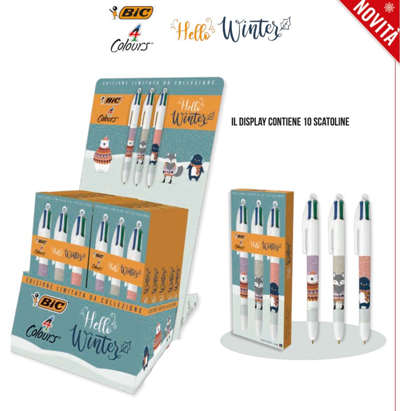 BIRO BIC 4 COLOURS HELLO WINTER (10set da 3pz)  518211