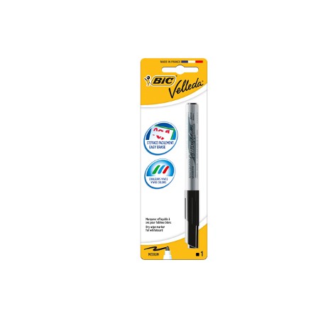 BIC VELLEDA JUNIOR Pennarello Cancellabile per Lavagne NERO 875579