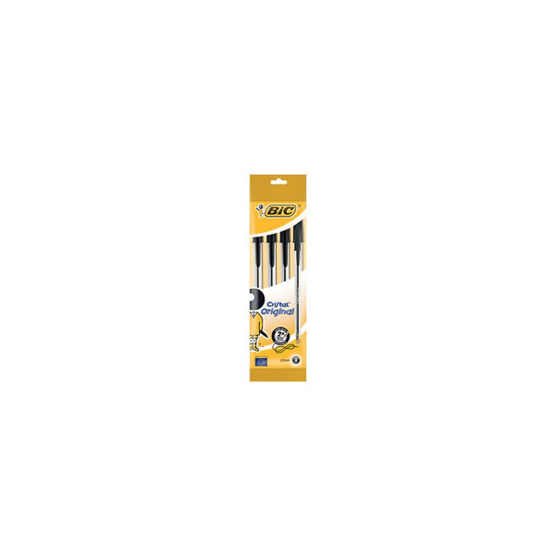 BIC CRISTAL ORIGINAL Set da 4 pz di penne a Biro di colore Nero 8308591