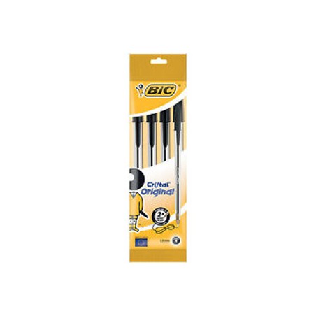 BIC CRISTAL ORIGINAL Set da 4 pz di penne a Biro di colore Nero 8308591