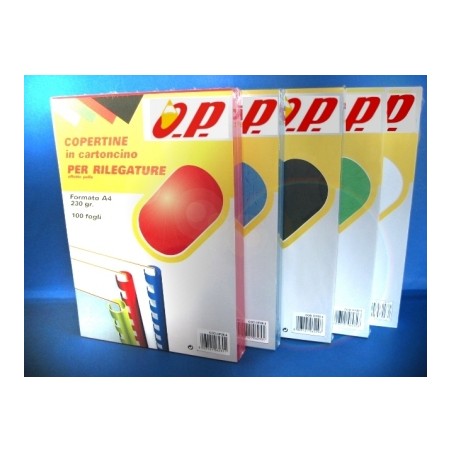 1 - O.P. 100 pz Copertine rilegatura effetto pelle avorio OP20.8  A4 230 gr