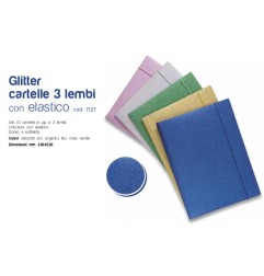 1 - ITERNET Cartellina a 3 lembi con elastico glitterarto col. ass. 10 pz 7127