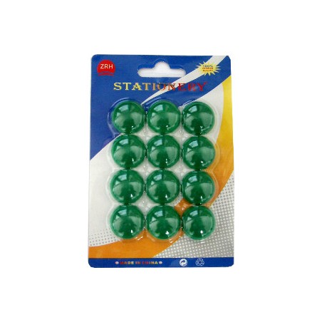 1 - 12 pz Magneti per lavagna diametro 20 MM colore verde 20-12