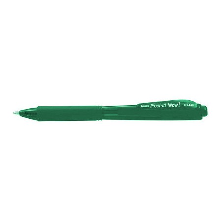 Pentel Feel-It Wow! BX440 Penna a Sfera a Scatto 1,0 mm Verde Confezione da 12