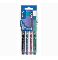 1 - Set2go Penna Roller Pilot Tecpoint V7 nero blu verde rosso 011709