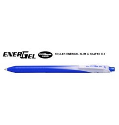 1 - PENTEL 12 pezzi Penna Roller Energel 07 blu a scatto