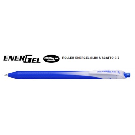 PENTEL 12 pezzi Penna Roller Energel 07 blu a scatto