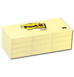 1 - 3M 12 pezzi Post-it giallo canarino 38x51