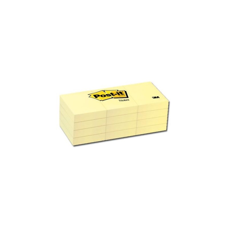 3M 12 pezzi Post-it giallo canarino 38x51