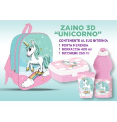 1 - ZAINETTO 3D UNICORNO C/ACCESSORI VP1489UN