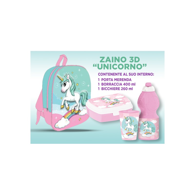 ZAINETTO 3D UNICORNO C/ACCESSORI VP1489UN