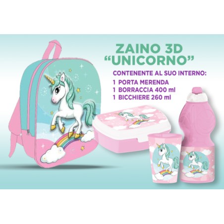 ZAINETTO 3D UNICORNO C/ACCESSORI VP1489UN