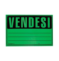 1 - 25 pz Cartello vendesi colore verde fluo 23x33 41/037