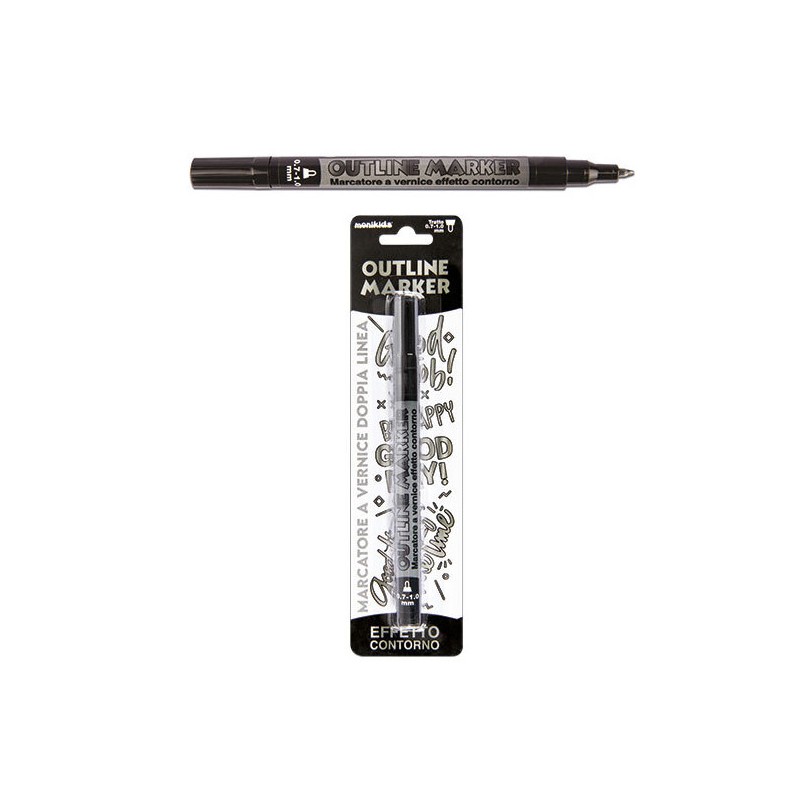 MARKER PEN DOUBLE LINE SILVER/NERO 0,7/1mm 20/206