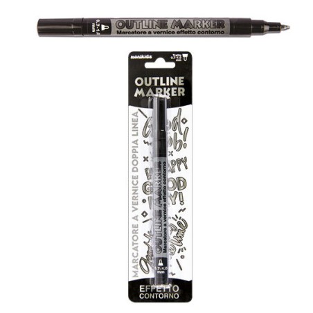 MARKER PEN DOUBLE LINE SILVER/NERO 0,7/1mm 20/206