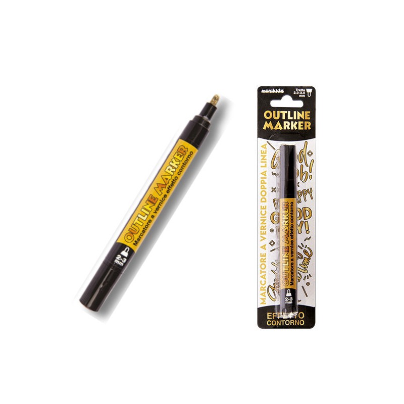 MARKER PEN DOUBLE LINE ORO/NERO 2/3mm 20/209