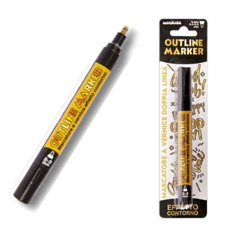 MARKER PEN DOUBLE LINE ORO/NERO 2/3mm 20/209