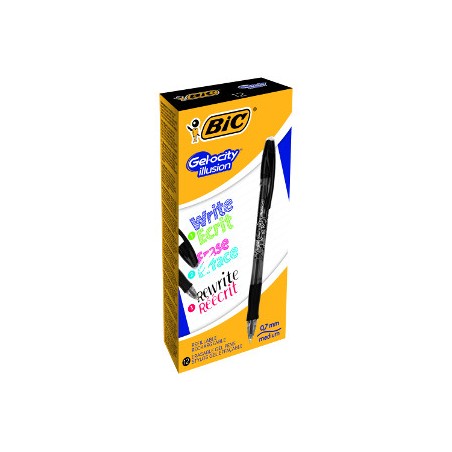 BIC GELOCITY ILLUSION Set da 12 pz di penne Biro Cancellabili di colore Nero 943441