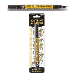 1 - MARKER PEN DOUBLE LINE ORO/NERO 0,7/1mm 20/208