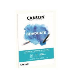 1 - Blocco Canson Graduate Aquarelle A4 250gr. 20FG Collato C400110374