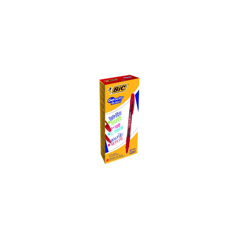 BIC GELOCITY ILLUSION Set da 12 pz di penne Biro Cancellabili di colore Rosso 943442