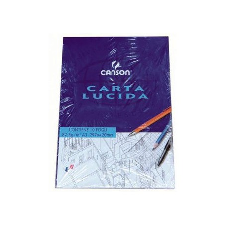 1 - CANSON 10 Fogli Blocco Carta A3 80 GR Lucida manuale 297x420mm 005-827