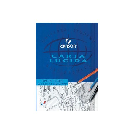 1 - CANSON 10 Fogli Blocco Lucido A4 80 gr21x30 005-825