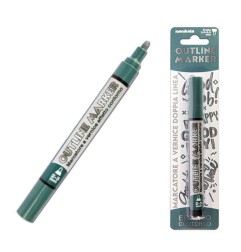 1 - MARKER PEN DOUBLE LINE SILVER/BLU 2/3mm 20/210