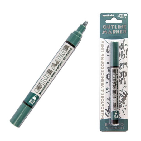 MARKER PEN DOUBLE LINE SILVER/BLU 2/3mm 20/210