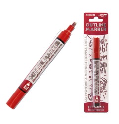 1 - MARKER PEN DOUBLE LINE SILVER/ROSSO 2/3mm 20/211