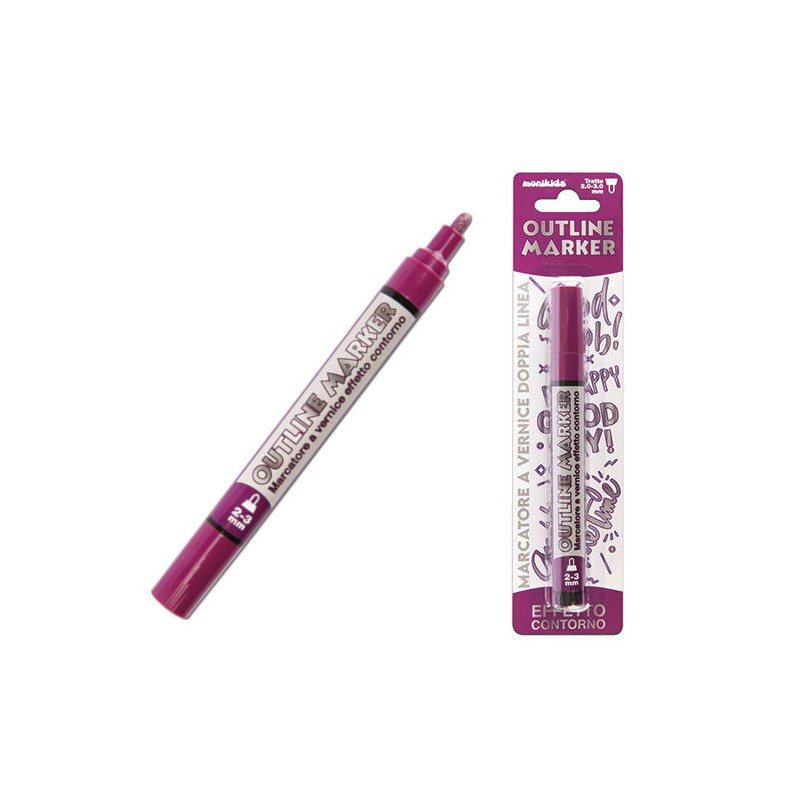 MARKER PEN DOUBLE LINE SILVER/VIOLA 2/3mm 20/212