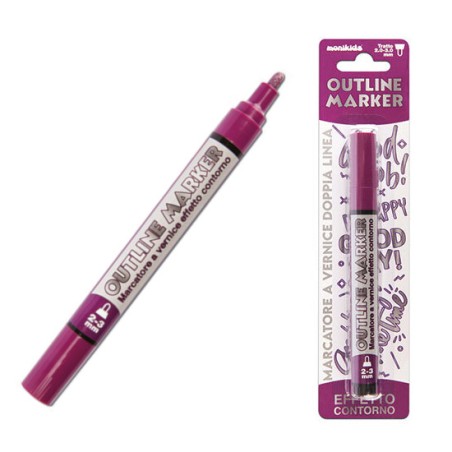 MARKER PEN DOUBLE LINE SILVER/VIOLA 2/3mm 20/212