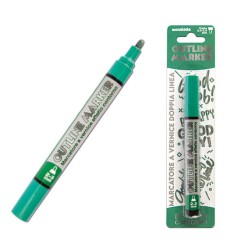 1 - MARKER PEN DOUBLE LINE SILVER/VERDE 2/3mm 20/213