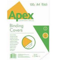 1 - FELLOWES 100 pz Copertine rilegatura effetto pelle Nero Apex A4 230 gr 6501001