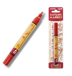 1 - MARKER PEN DOUBLE LINE ORO/ROSSO 2/3mm 20/215