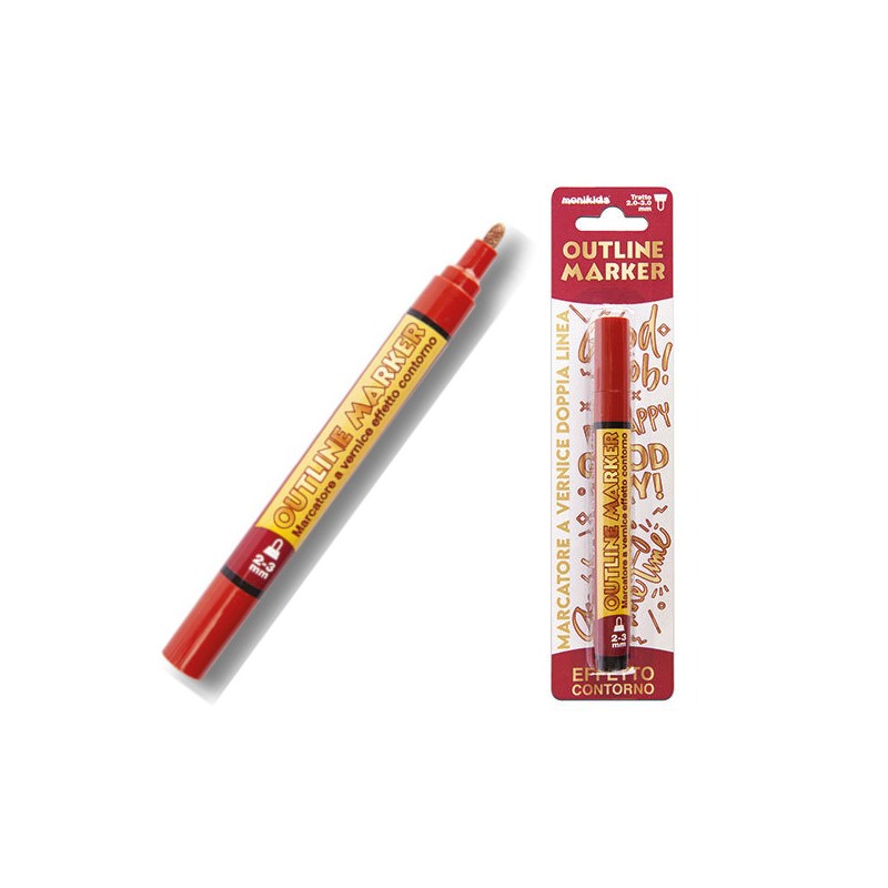 MARKER PEN DOUBLE LINE ORO/ROSSO 2/3mm 20/215