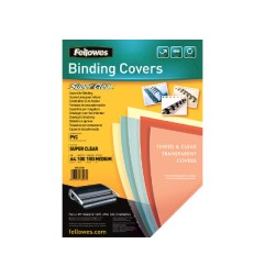 1 - FELLOWES 100 pezzi Copertine in PVC trasparenti A4 150MY 5376001