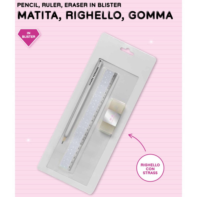 CHIARA FERRAGNI 2023 KIT-MATITA-RIGHELLO-GOMMA PIGNA 0232688