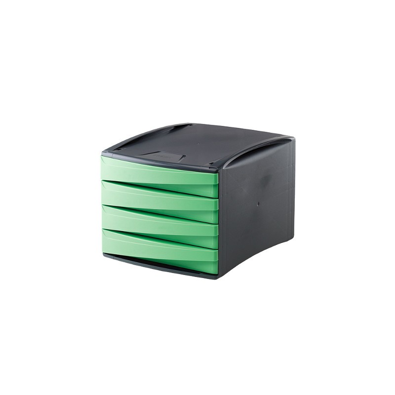 FELLOWES 2 pezzi Cassettiera 4 cassetti verde acido 00190