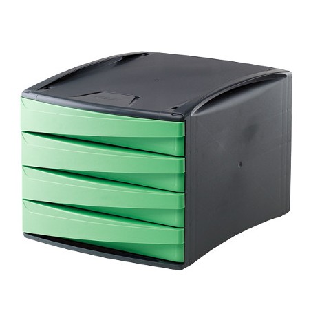 FELLOWES 2 pezzi Cassettiera 4 cassetti verde acido 00190