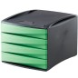 FELLOWES 2 pezzi Cassettiera 4 cassetti verde acido 00190