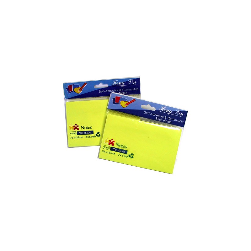 12 Pezzi Blocco Adesivo Post-it 76X127 Giallo Fluo HX-B05