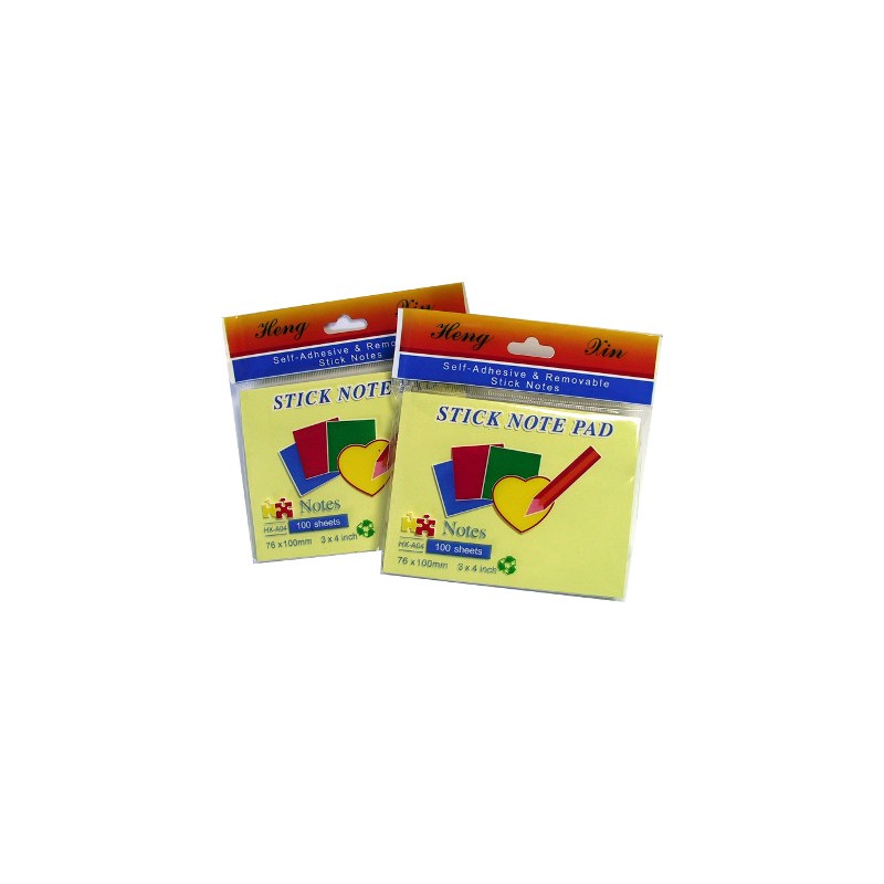 12 Pezzi Blocco Adesivo Post-it 76X100 Giallo  HX-A04