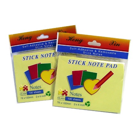 12 Pezzi Blocco Adesivo Post-it 76X100 Giallo  HX-A04