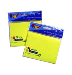 1 - 12 Pezzi Blocco Adesivo Post-it 76X100 Giallo Fluo HX-B04