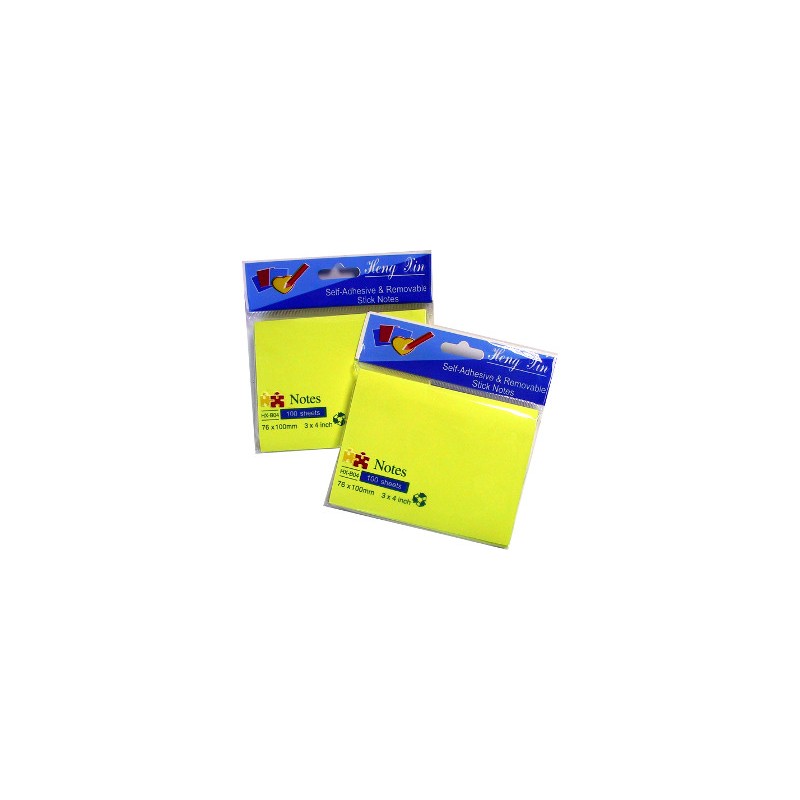 12 Pezzi Blocco Adesivo Post-it 76X100 Giallo Fluo HX-B04