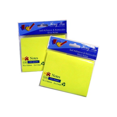 1 - 12 Pezzi Blocco Adesivo Post-it 76X100 Giallo Fluo HX-B04