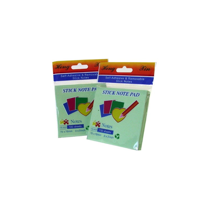 12 Pezzi Blocco Adesivo Post-it 76X76 Verde HX-A03