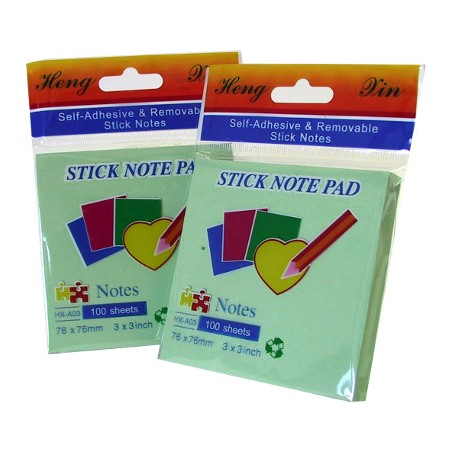 12 Pezzi Blocco Adesivo Post-it 76X76 Verde HX-A03